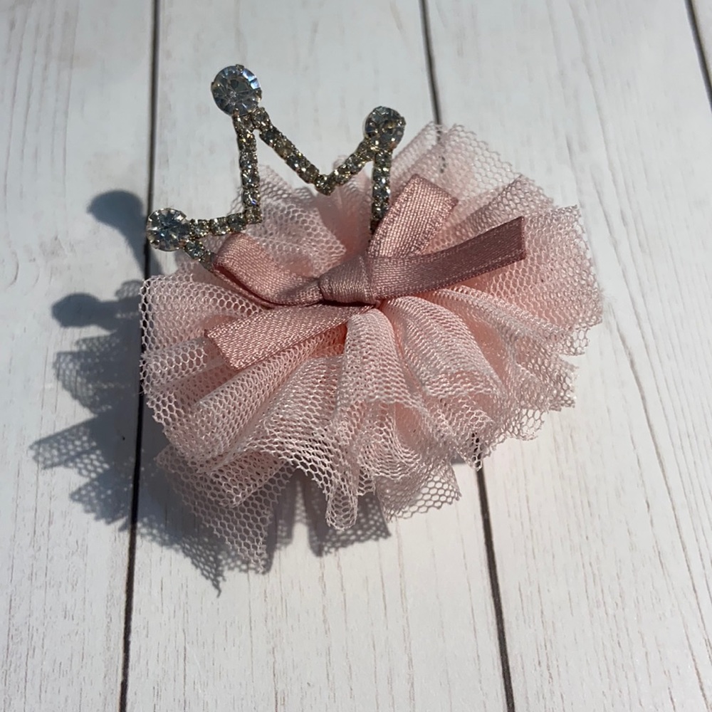 girls princess hair clip pink crown NEW - Picture 2 of 4